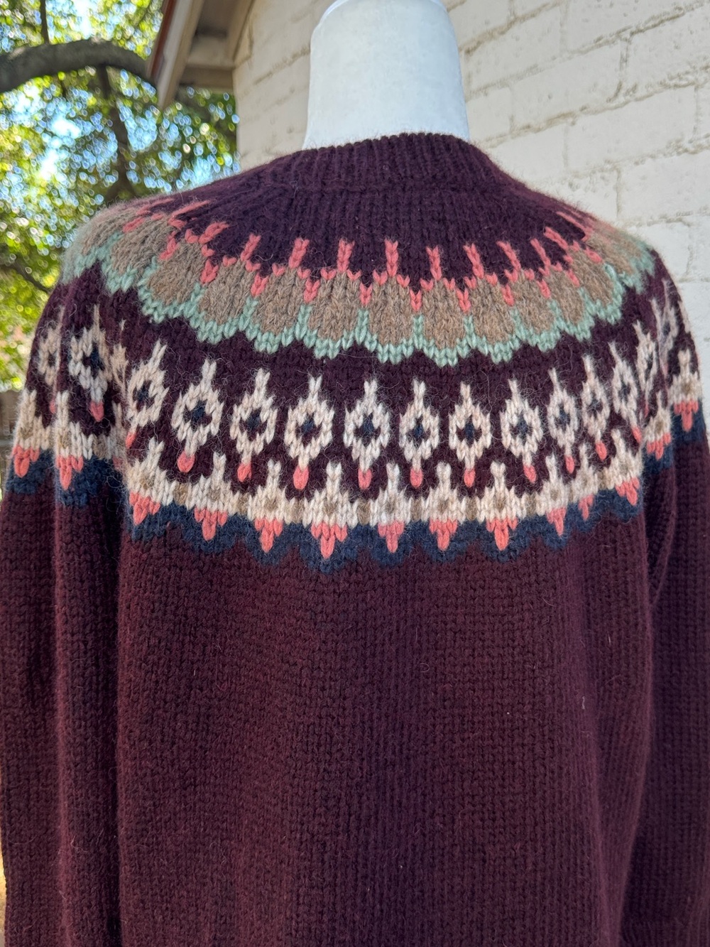 TOAST Alpaca Cotton Wool Patterned Yoke Fair Isle Sweater Size M - Picture 7 of 13